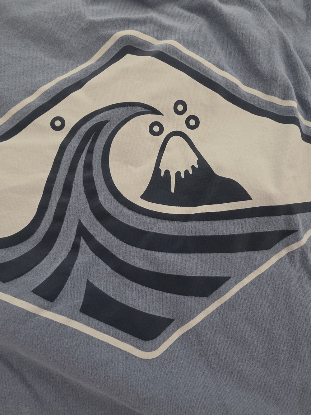 Quiksilver Men's Slate Blue Wave Logo Short Sleeve Tee - Picture 3 of 4